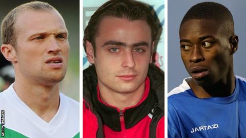 Warren Feeney, Dimitar Berbatov and Ibrahim Meite