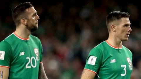 Shane Duffy and Ciaran Clark of the Republic of Ireland