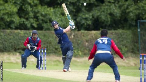 Scotland's cricketers in action against Nepal