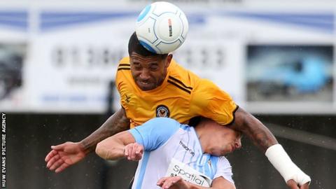 Josh Labadie in action for Newport
