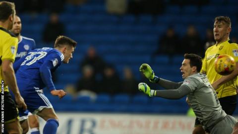 Rhys Healey heads-in Cardiff City's winner against Burton
