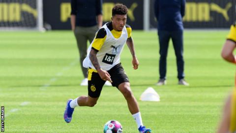 Borussia Dortmund's Jadon Sancho in training