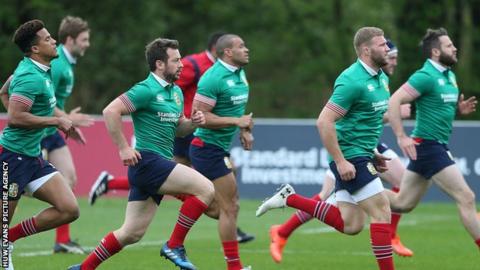 British and Irish Lions training in Wales