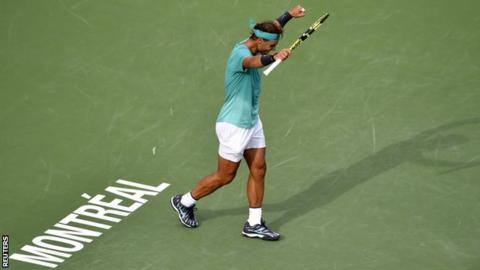 Rafael Nadal celebrates winning