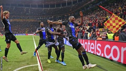 Galatasaray 1-1 Club Bruges: Visitors have two sent off in celebrations