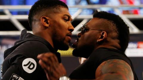 Anthony Joshua and Jarrell Miller at Madison Square Garden