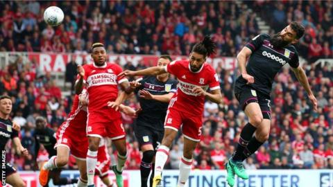 Villa holds off Middlesbrough to reach Championship playoff final Villa holds off Middlesbrough to reach Championship playoff final