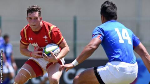 Wales' Joe Goodchild in action against Samo