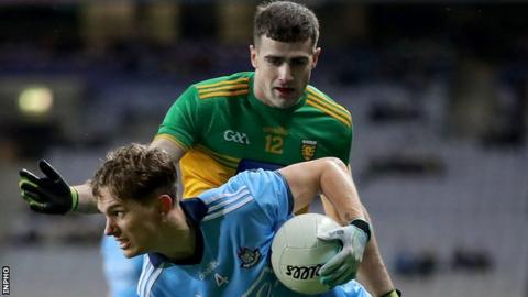 Dublin's Michael Fitzsimons tries to get away from Donegal's Caolan McGonigle