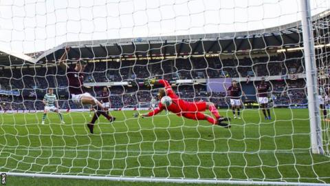 Celtic against Hearts at Murrayfield