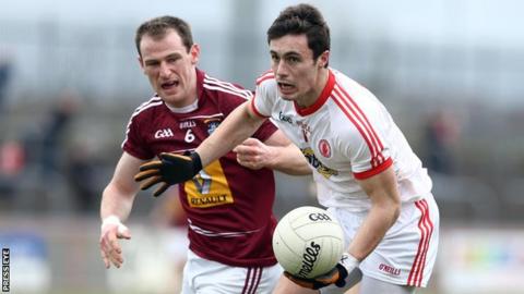 Shay McGuigan in action against Westmeath in the 2014 Football League