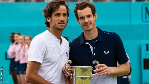 Andy Murray and doubles partner Feliciano Lopez