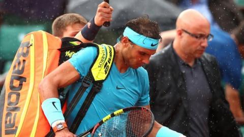 Nadal walks off