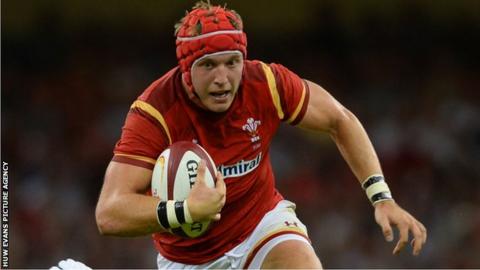 Tyler Morgan in action for Wales