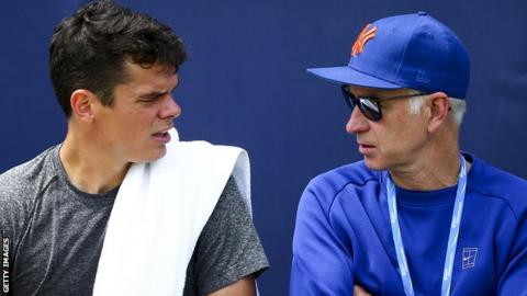 Milos Raonic and John McEnroe