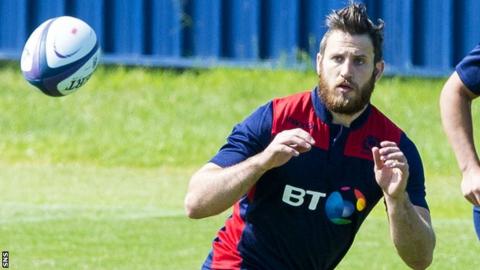 Tommy Seymour trains with Scotland at Murrayfield ahead of their Japan tour