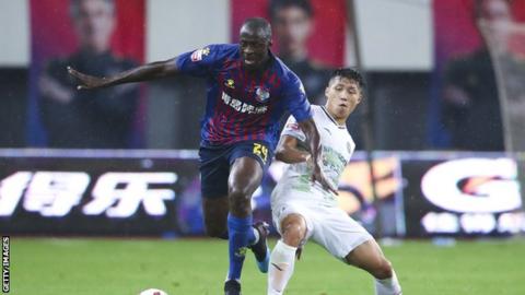 Yaya Toure playing for Qingdao Huanghai