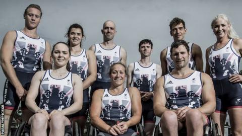 The GB rowing team for the Rio Paralympics