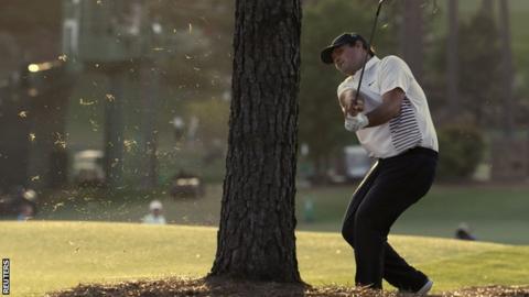 Patrick Reed on day two at the Masters