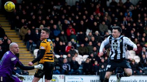 Callum Gallagher scores for St Mirren against Alloa Athletic