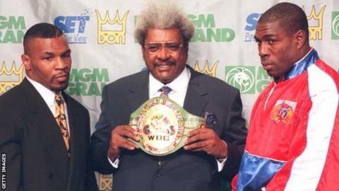 Britain's Frank Bruno and American Mike Tyson
