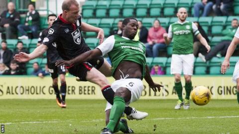 David Clarkson (left) fires St Mirren's winning goal