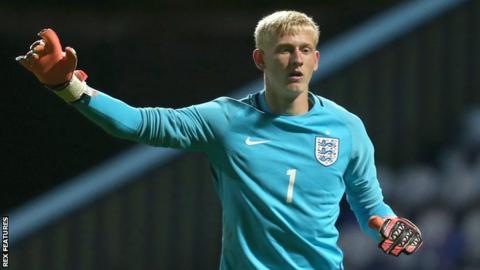 Ryan Schofield in action at England Under-19 level