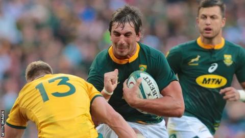 Eben Etzebeth in action for South Africa against Australia