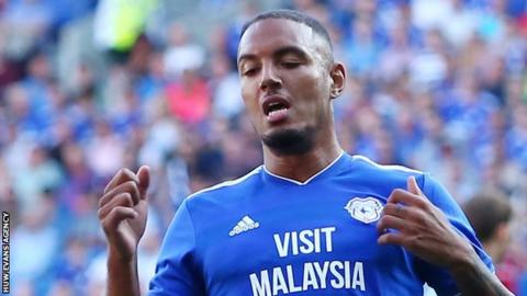 Kenneth Zohore in action for Cardiff
