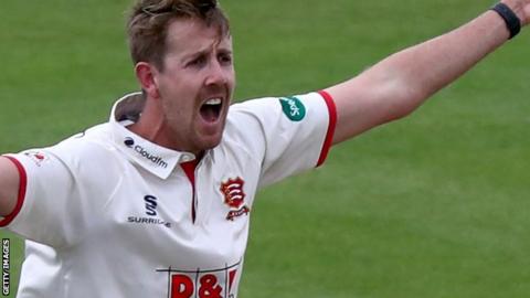 Matt Quinn appeals for a wicket
