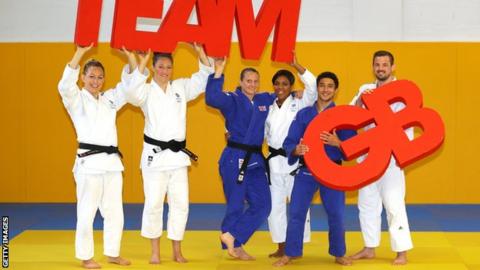 Sally Conway (left) with the GB judo team