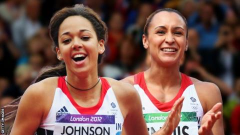 Katarina Johnson-Thompson (left) and Jessica Ennis-Hill (right)