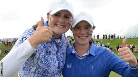 Olivia Mehaffey and Leona Maguires helped GB&I to Curtis Cup success in June
