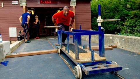 Sprinter Mark Lewis-Francis tries bobsleigh