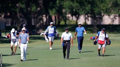 Justin Rose and entourage at Colonial Country Club