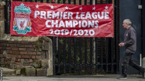 Liverpool Premier League champions banner