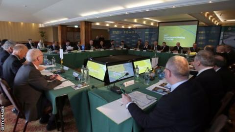 Six votes out of eight are required for a motion to be passed at the AGM of IFAB