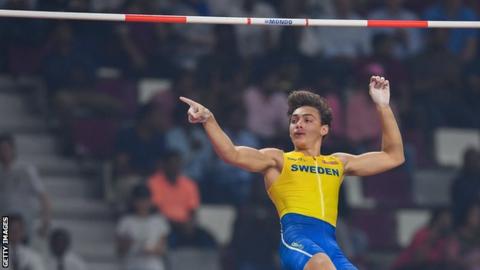 Armand Duplantis: Pole vault world record almost set by ...