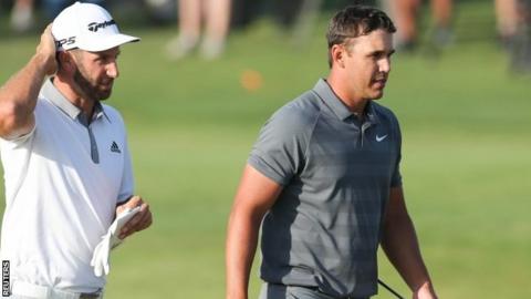Dustin Johnson (left) and Brooks Koepka