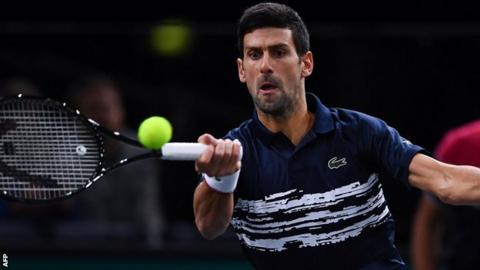Novak Djokovic at the Paris Masters