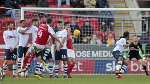 Will Vaulks' powerful free-kick