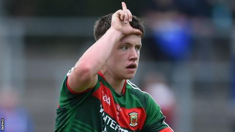 Paul Lambert celebrates after scoring one of Mayo's goals at Carrck-on-Shannon
