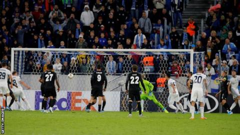 Slovan Bratislava against Besiktas last month