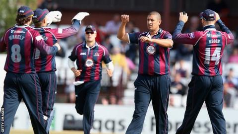 Northants players celebrate
