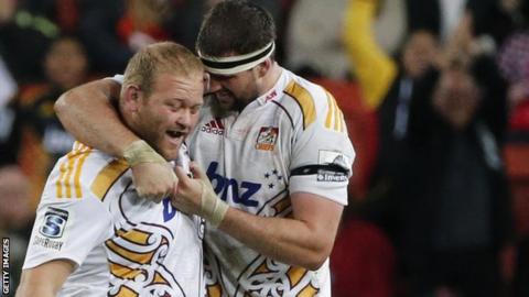 Jarrod Firth (left) in action for the Chiefs