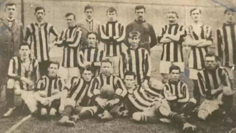 William Manning (back row, far right) was part of the Antrim team that reach two All-Ireland finals