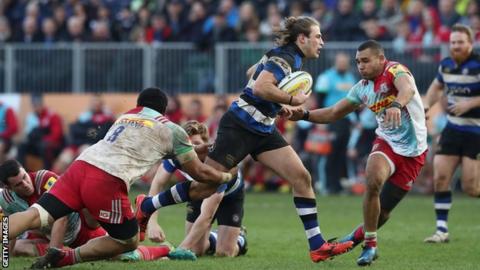 Max Clark scoring Bath's only try of the match