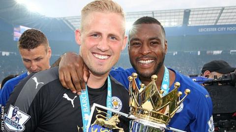 Kasper Schmeichel and Wes Morgan