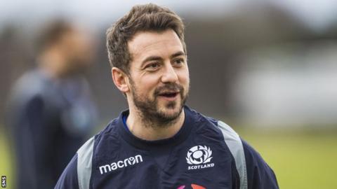 Greig Laidlaw trains with Scotland ahead of the France game