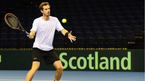 Andy Murray preparing to take on Australia in the Davis Cup semi-final